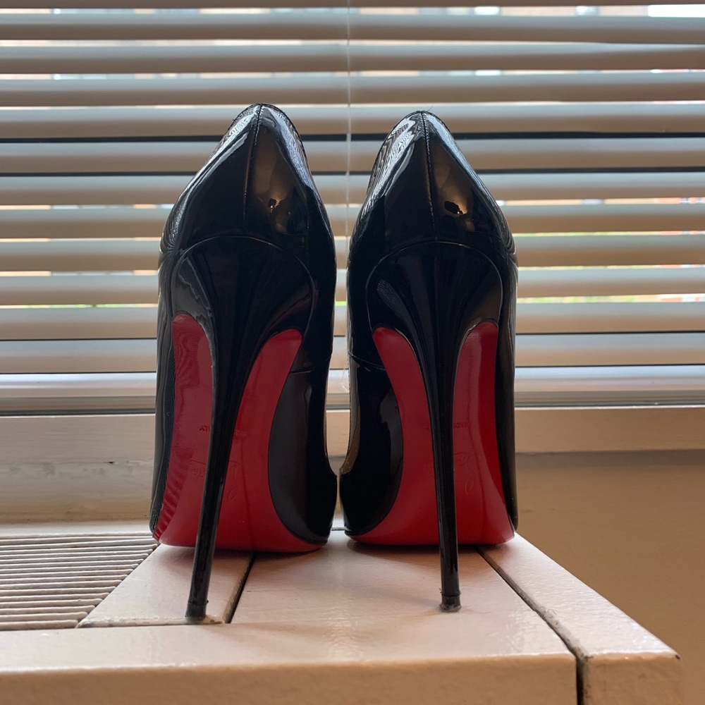Christian Louboutin Black Patent Pointed Toe Pumps